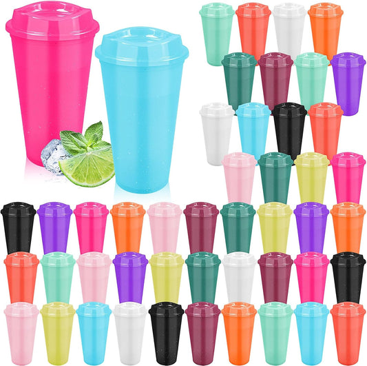 plastic reusable coffee cup with decal